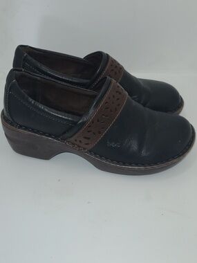 B.O.C. Rasen Clogs In Black And Dark Brown Women's Size 8M Slip-on